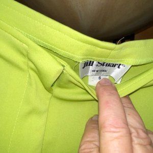 Jill Stuart Silk Sexy Limey Yellow Casual Pants 6